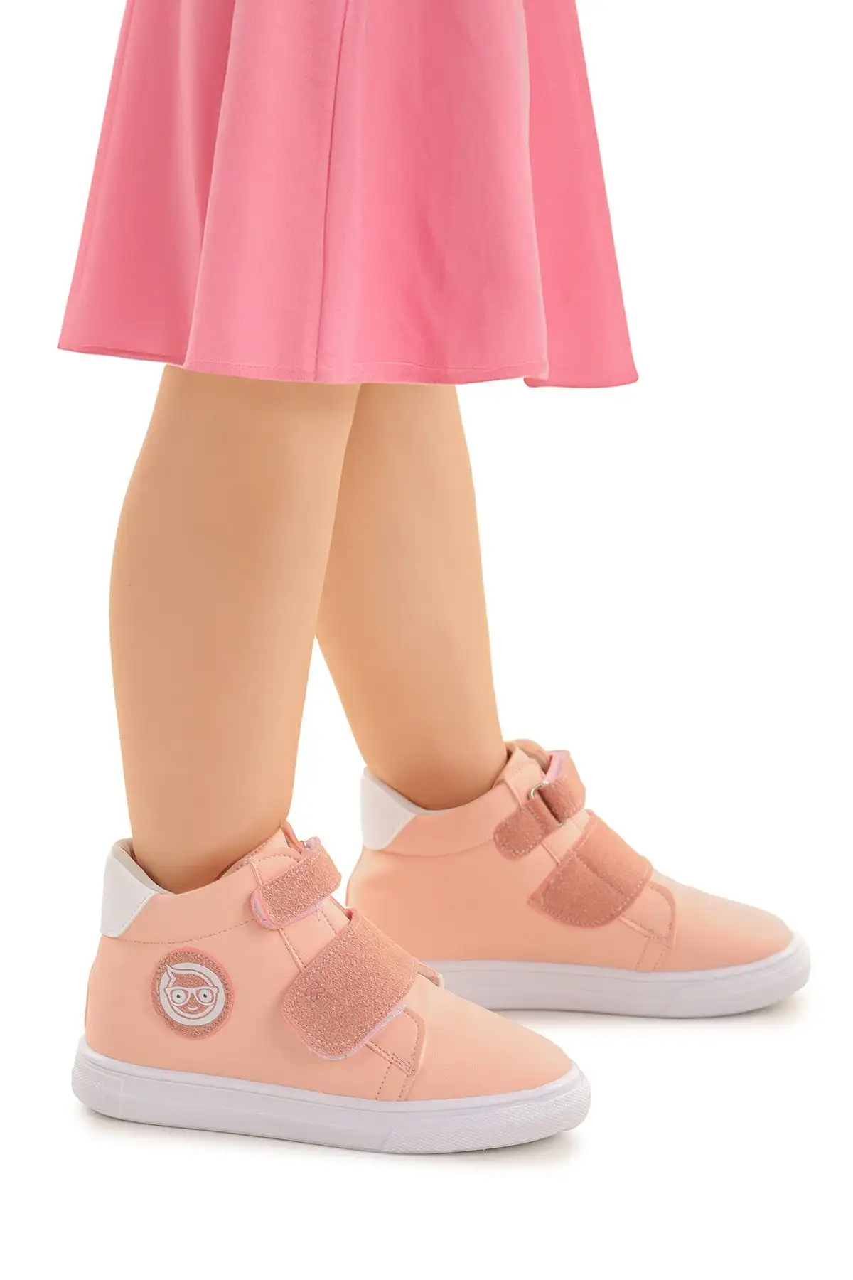 بوت بچگانه کفش روزمره دخترانه با چسبی کایوت - 3401