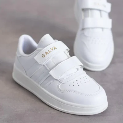 کفش بچگانه کفش ورزشی سفید بچگانه با چسبی - 3614