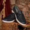 کفش رسمی مردانه روزمره loafer چرم اصل رنگ سرمه‌ای - مدلی که استحکام و شیک بودن را با هم ارائه می‌دهد. - 5381