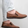 کفش روزمره مردانه - چرم طبیعی - - تابستانی - لوفر چرم قهوه‌ای - 5397