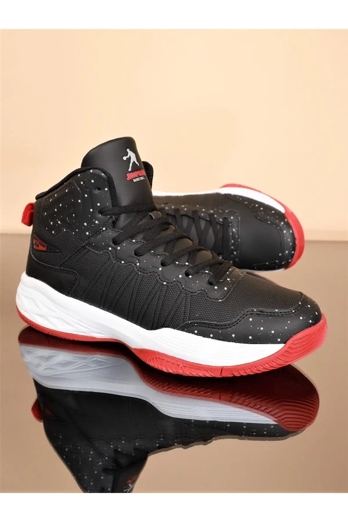 کفش بسکتبال کفش بسکتبال حرفه‌ای کنفورز مدل 1695-28531 با کفی آناتومیک، به رنگ مشکی و قرمز. - 3658