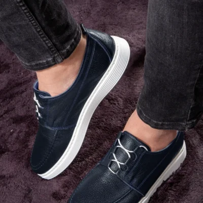 کفش سایز بزرگ مردانه روزمره مارین از جنس چرم طبیعی، روزمره، تابستانی، سبک با بند - 5041