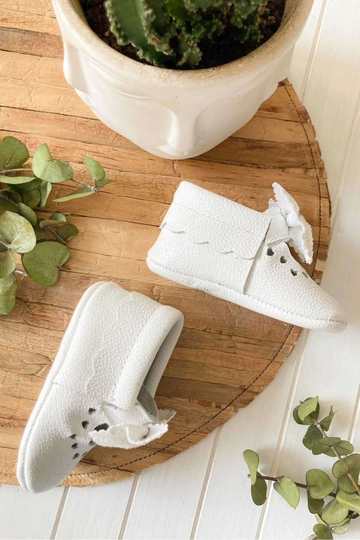 کفش نوزاد پسر -  اولین قدم  از سری شاین، 100% چرم سفید - 4152 کفش نوزاد پسر - اولین قدم از سری شاین، 100% چرم سفید - 4152