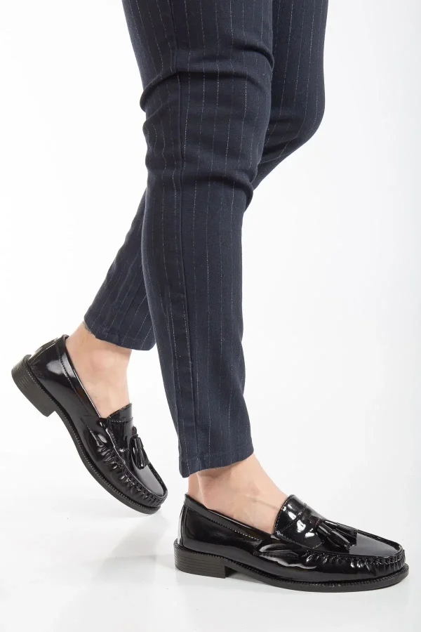 کفش اداری زنانه کفش روزمره unisex سیاه رنگ Wcr65 با پاپیون، کفش کلاسیک نرم مردانه و زنانه. - 3551