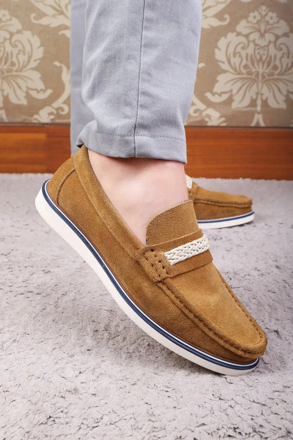 کفش روزمره مردانه کفش روزمره مردانه loafers چرم طبیعی سوئیت ترپانی - 3940