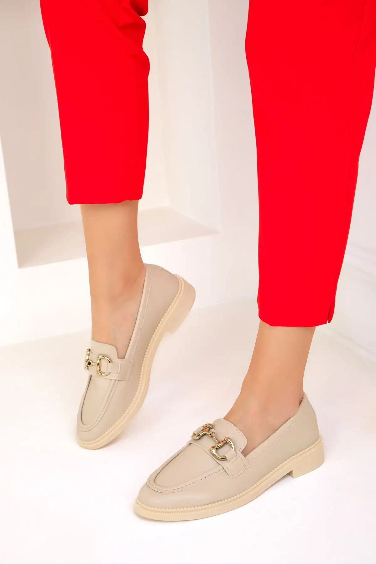 کفش تخت زنانه کفش لوفر زنانه BEJ مدل 18338 - 3231 کفش تخت زنانه کفش لوفر زنانه BEJ مدل 18338 - 3231