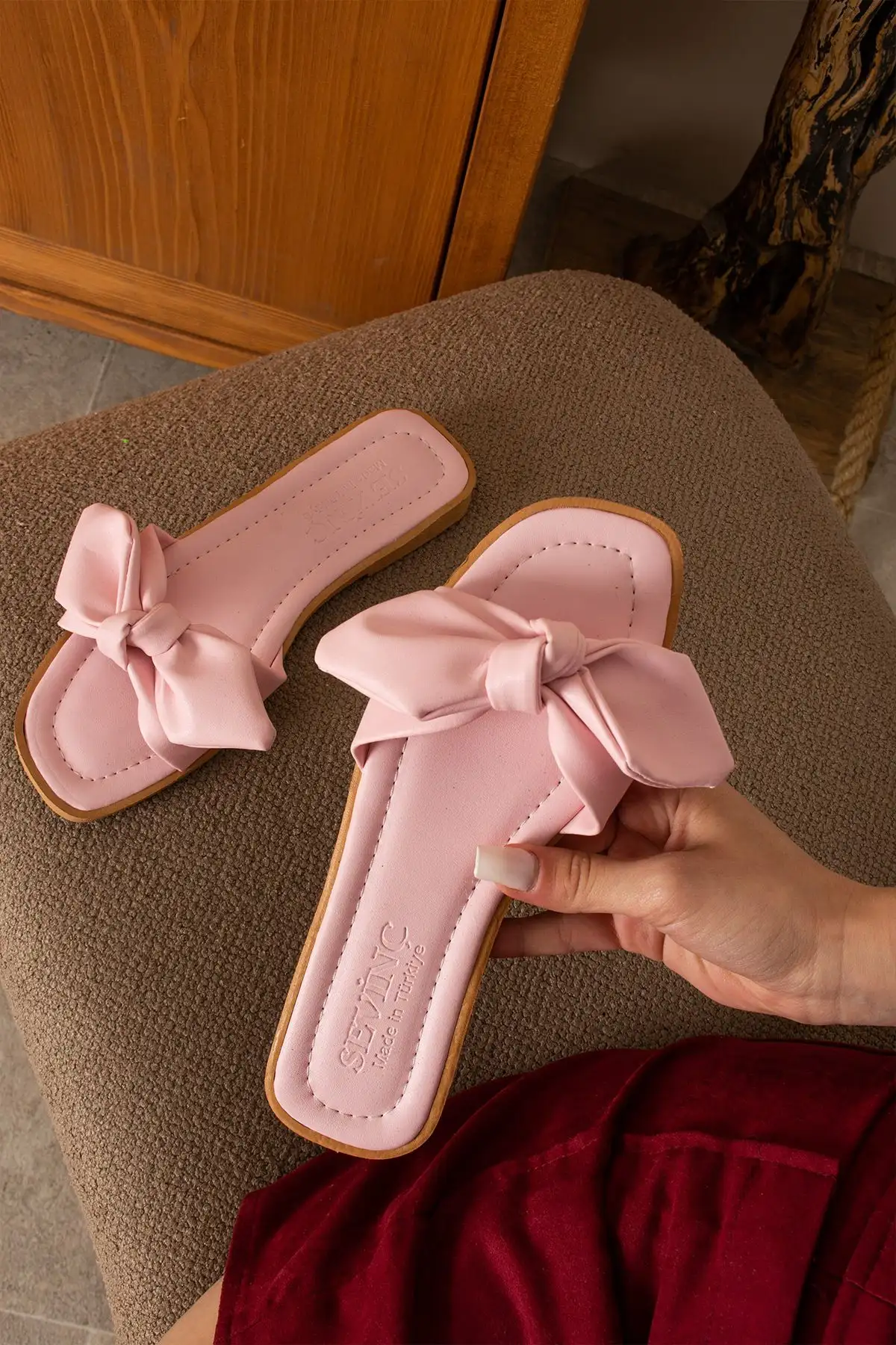 کفش راحتی خانه - دمپایی تابستانی - دمپایی تابستانی زنانه با روبان - دمپایی روزمره - 5254