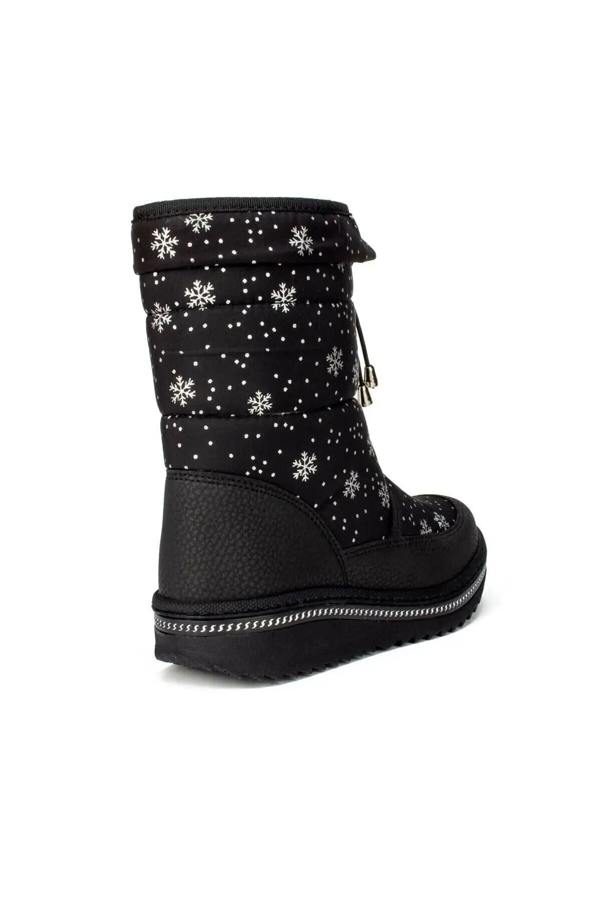 کفش دخترانه چکمه برفی  با طراحی برف، زیپدار، دارای پشم خز و زنجیر، با زیره ضد لغزش و حرارتی - 4558 کفش دخترانه چکمه برفی با طراحی برف، زیپدار، دارای پشم خز و زنجیر، با زیره ضد لغزش و حرارتی - 4558