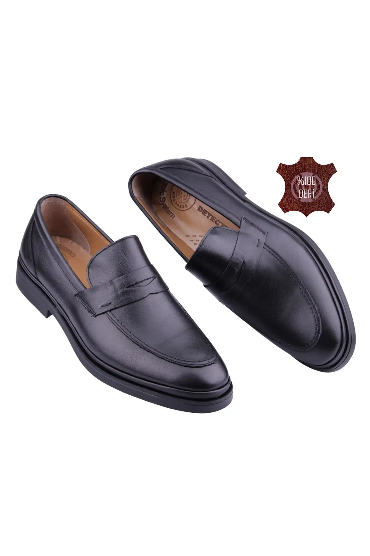 کفش رسمی مردانه کلاسیک روزمره اورتopedیک چرم طبیعی مشکی داخل و خارج BRM308 - 4755