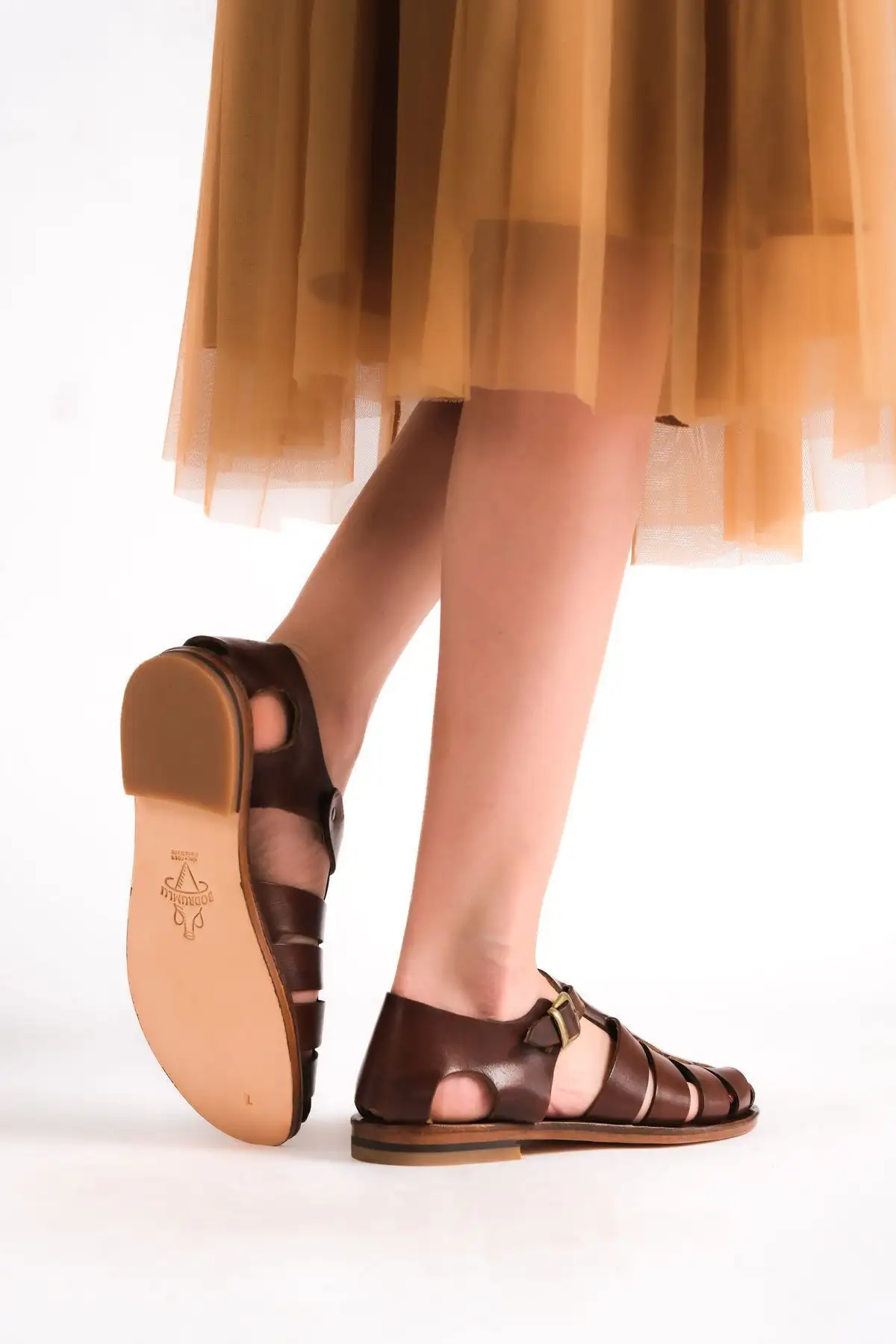 کفش صندل زنانه سندل مسطح  دستساز از چرم طبیعی لوریمای جدید - 4095 کفش صندل زنانه سندل مسطح دستساز از چرم طبیعی لوریمای جدید - 4095