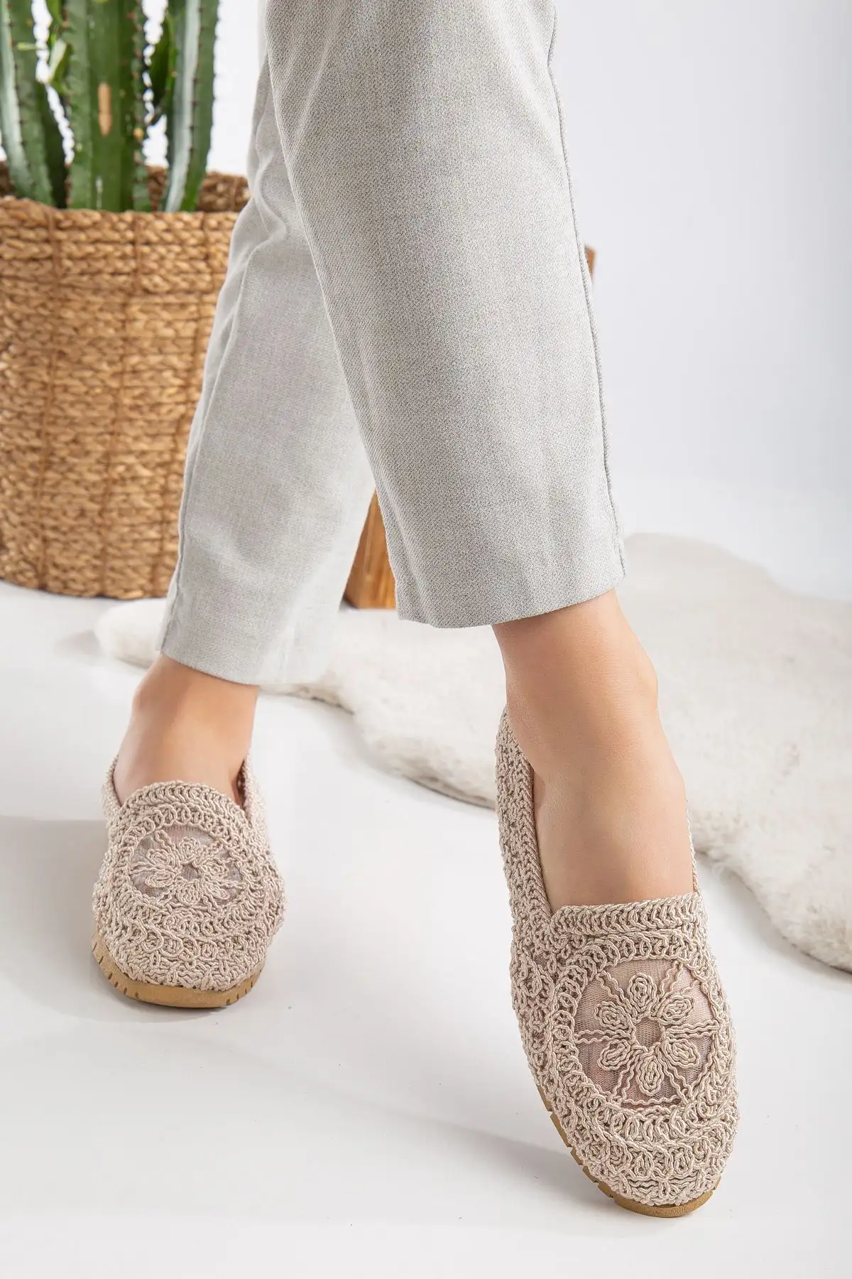 کفش تخت زنانه بافتنی ، مادر، روزمره، لژ دار - 5194 کفش تخت زنانه بافتنی ، مادر، روزمره، لژ دار - 5194