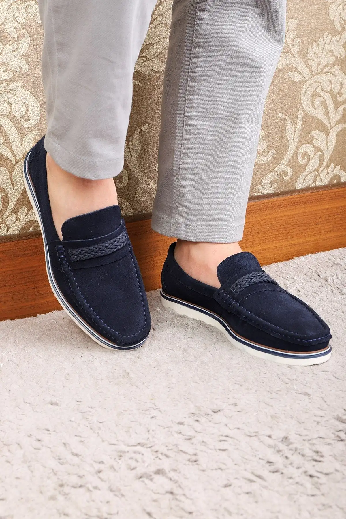 کفش روزمره مردانه Trapani از جنس چرم طبیعی و جیر (لوفر) - 5296