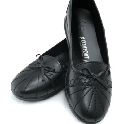 کفش اداری زنانه کفش کلاسیک زنانه با کفی اورتپدیک راحتی مشکی - 3545