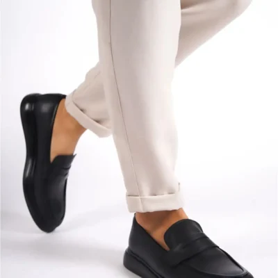 کفش رسمی مردانه کفش لوفر مردانه کلاسیک با ظاهر چرمی مشکی - طراحی شیک و ساده، زیره راحت - 3915