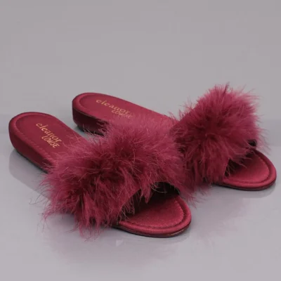 کفش راحتی خانه صندل عروسی ساتن پرپری - 5253