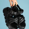 کفش صندل زنانه orthopedic چرم مشکی - 4094