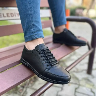 کفش روزمره مردانه ورزشی کلاسیک اورتوپدیک از چرم مصنوعی نرم - 4643