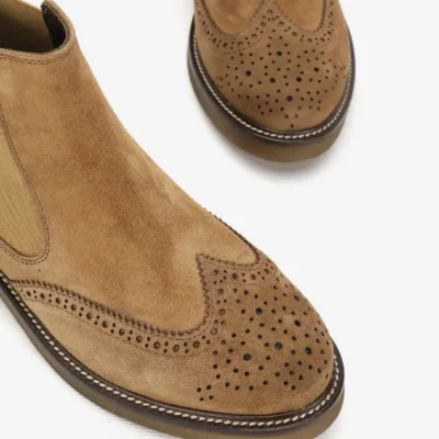 بوت و نیم‌ بوت زنانه کفش چکمه‌ای کتاه پاشنه‌دار چلسا از چرم طبیعی سئید یزن در سایزهای ۳۶ تا ۴۱ - 5029