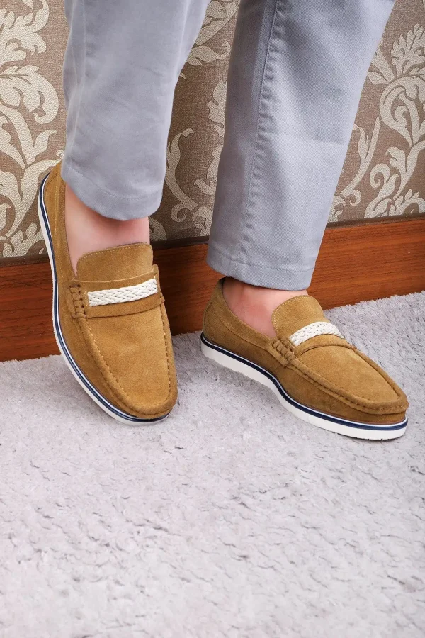 کفش روزمره مردانه کفش روزمره مردانه loafers چرم طبیعی سوئیت ترپانی - 3940