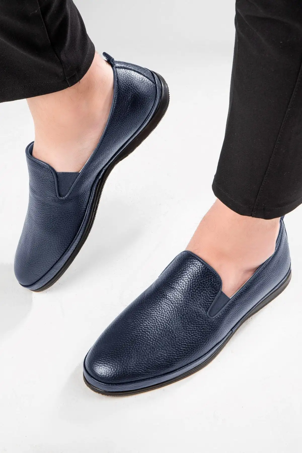 کفش مردانه کتانی راحتی مردانه کنت هاکیکی از چرم طبیعی، کفش پدر، کفش اورتوپدیک، لوفردار - 3270