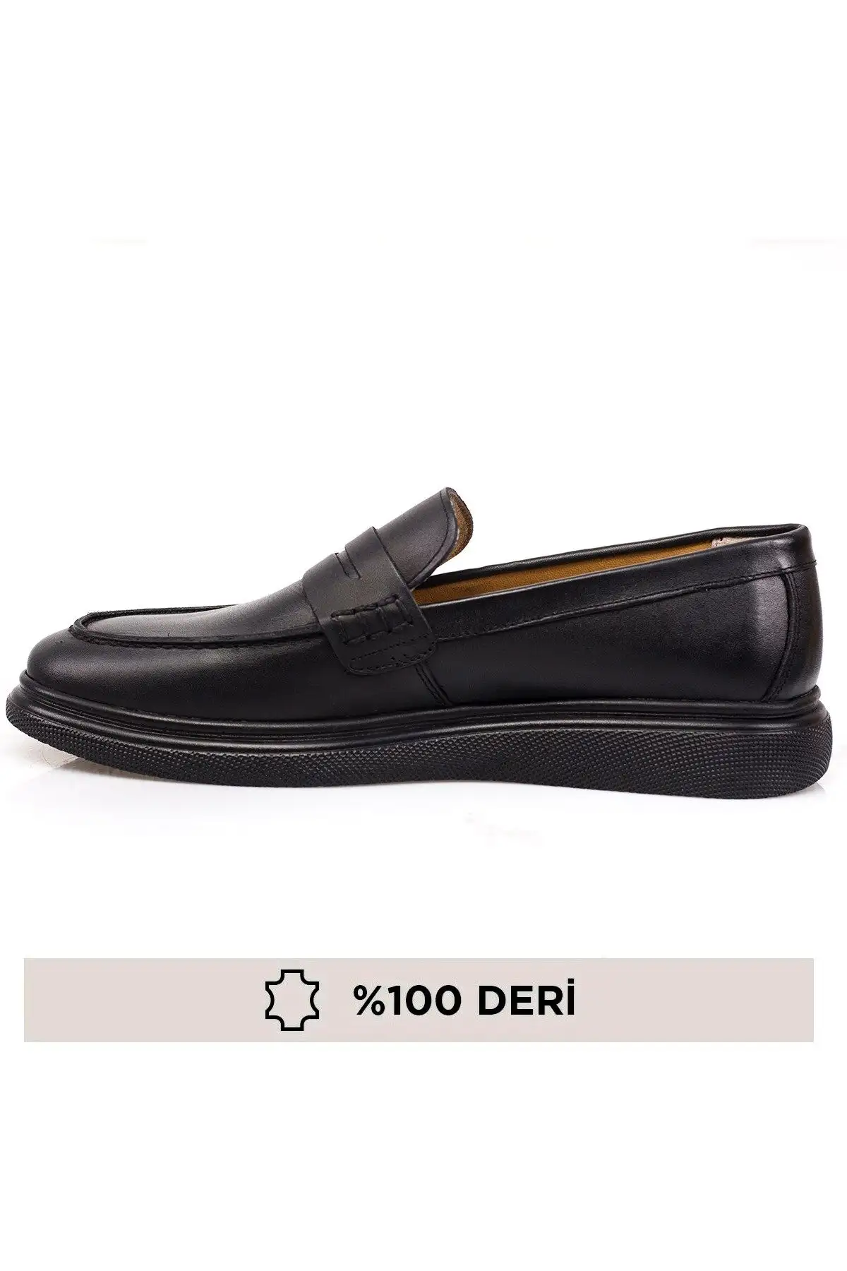 کفش رسمی مردانه آناتومیک با زیره پلی و رویه چرم واقعی بدون بند - 4734