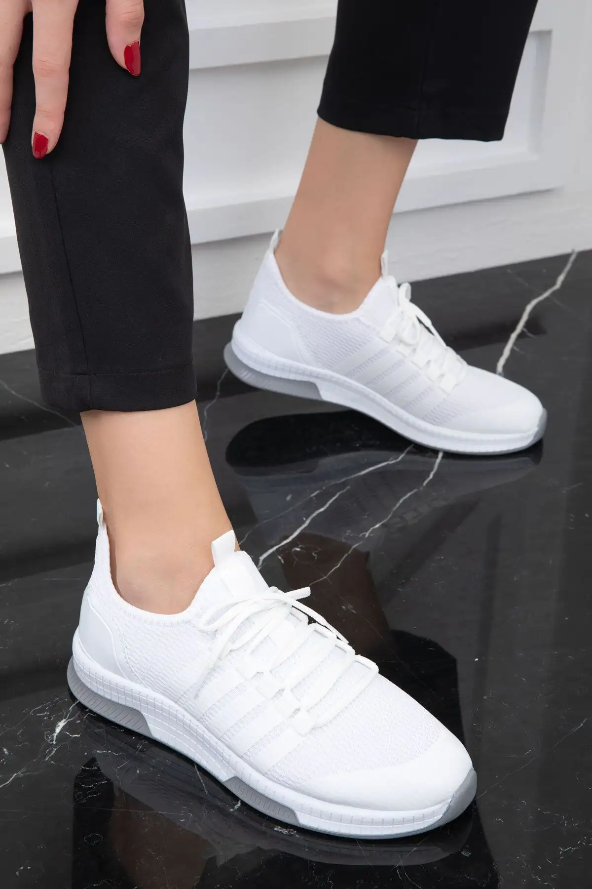 کفش زنانه کتانی  سفید 16278 - 4045 کفش زنانه کتانی سفید 16278 - 4045