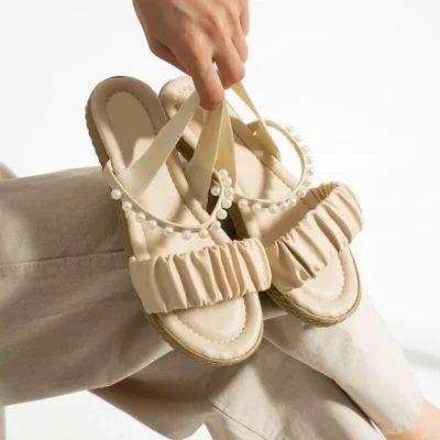 صندل کشی مرواریدی رنگ بژ - 3250