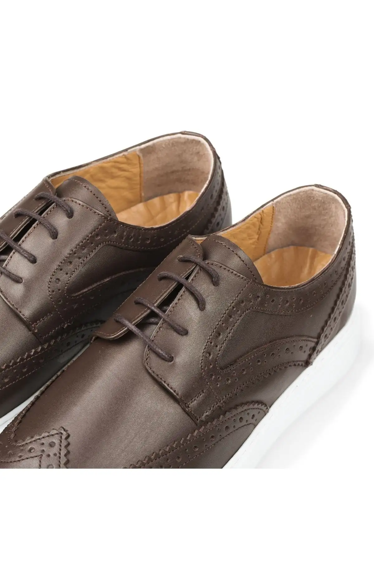 کفش سایز بزرگ مردانه روزمره چرم حقیقی شب، تابستانی، سبک، چرم با بند - 4230