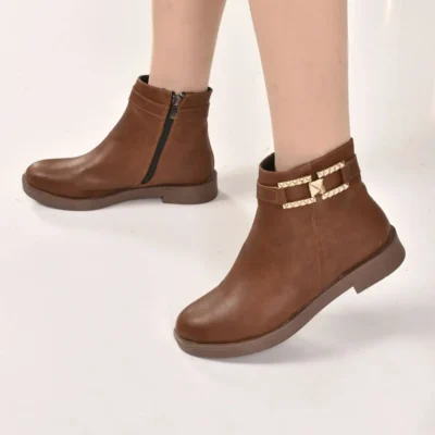 بوت و نیم‌ بوت زنانه چکمه چلسی رزمره با جزئیات بند - 4988