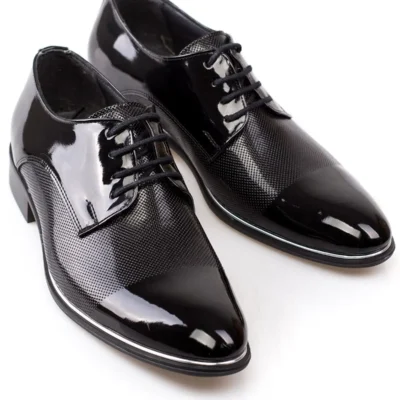 کفش رسمی مردانه کلاسیک مشکی چرم براق - 4767