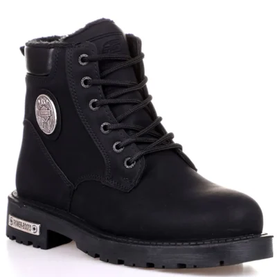 کفش پسرانه چکمه زمستانی با زیپ و خز ضد آب، با کفی لاستیکی، محصول باکیفیت و تضمینی در رنگ مشکی. - 4458