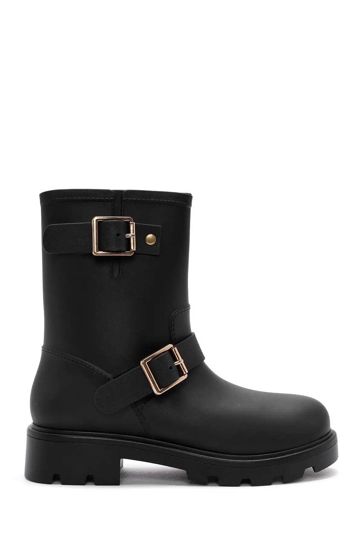 بوت و نیم بوت زنانه چکمه بارانی  مشکی با جزئیات زینتی 24WFE4751PV - 5030 بوت و نیم بوت زنانه چکمه بارانی مشکی با جزئیات زینتی 24WFE4751PV - 5030