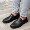 کفش روزمره مردانه چرم طبیعی، ، تابستانی، لوفر، چرم سیاه - 4790