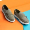 سایز بزرگ مردانه - کفش روزمره مردانه چرم طبیعی ایرلی - کفش loafer سوئدی - کفش تابستانی به رنگ کرم بیج - 3524
