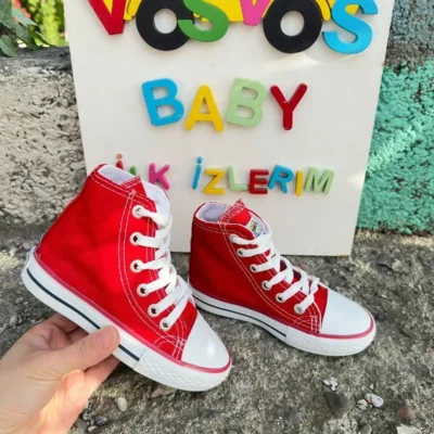 کفش بچگانه کتانی بوت قرمز (راحت/سایز بزرگ) - 3615