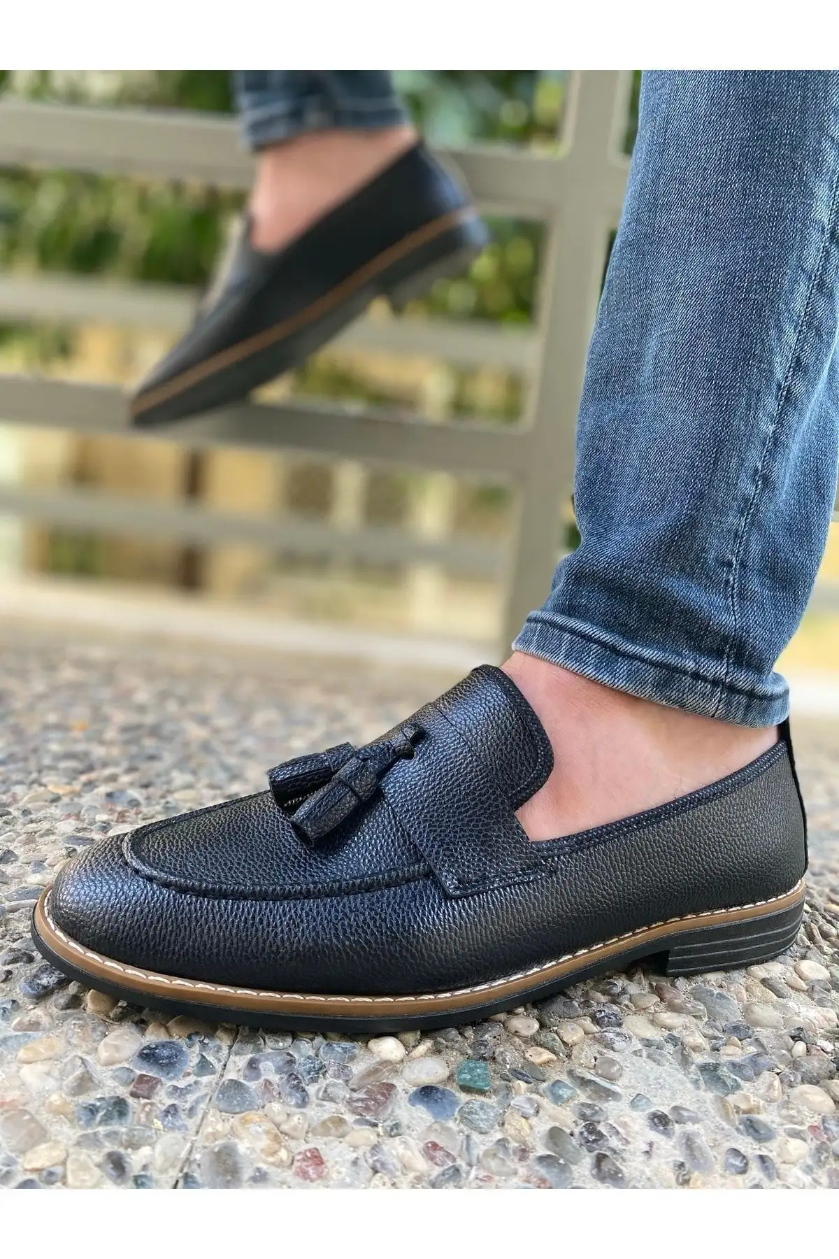 کفش روزمره مردانه کلاسیک مشکی با پاپوش - 4646 کفش روزمره مردانه کلاسیک مشکی با پاپوش - 4646