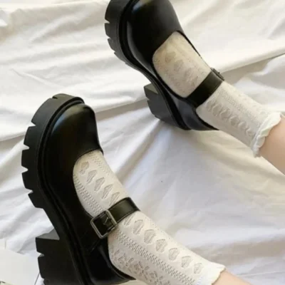 کفش پاشنه‌ بلند زنانه کالج لولیتا مشکی آکسفورد - 5072