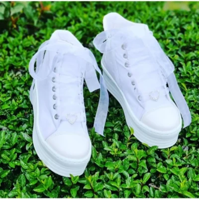 کفش پاشنه‌ بلند زنانه عروسی با زیپ برای عروس‌ها - 4348