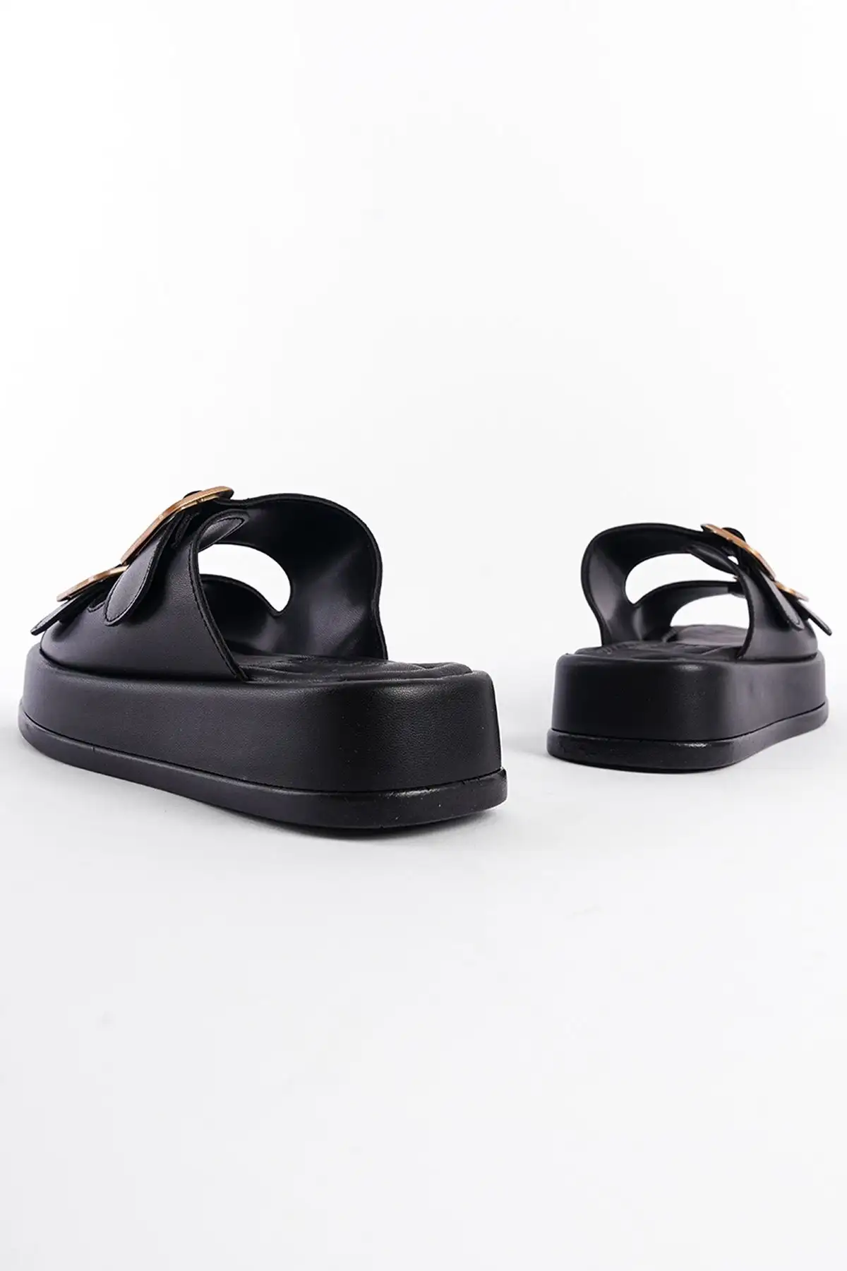 کفش راحتی خانه کفش زنانه با پاشنه لژدار و دو بند قفل‌دار - 3871