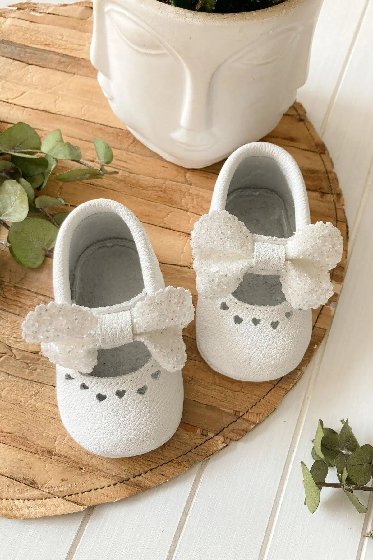 کفش نوزاد پسر -  اولین قدم  از سری شاین، 100% چرم سفید - 4152 کفش نوزاد پسر - اولین قدم از سری شاین، 100% چرم سفید - 4152