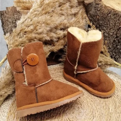 کفش پسرانه بوت کودک با داخل پشمی، بوت سوئدی - 4492