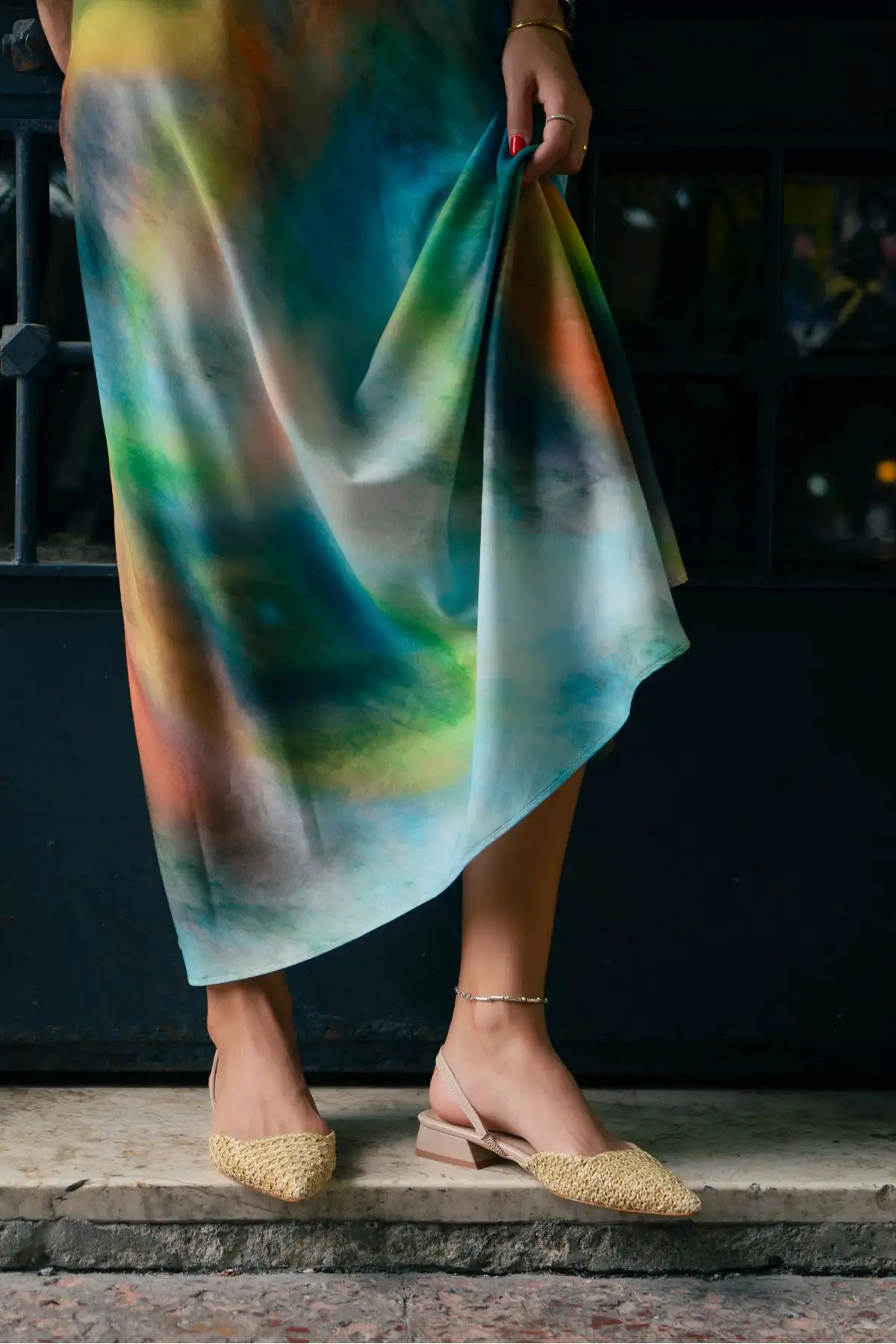 کفش تخت زنانه الویرا بیج آبی رنگ با پاشنه پشتی و نوک تیز - 4529 کفش تخت زنانه الویرا بیج آبی رنگ با پاشنه پشتی و نوک تیز - 4529