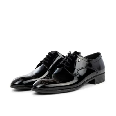 سایز بزرگ مردانه - کفش کلاسیک مردانه چرم طبیعی تائورا - کفش کلاسیک دربی - کفش کلاسیک بنددار - 3492