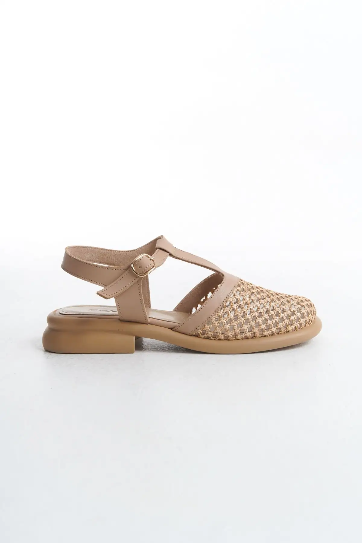 کفش صندل زنانه سندل روزمره با زیره پلی، جلوبسته و بند حصیری لونیان - 4069