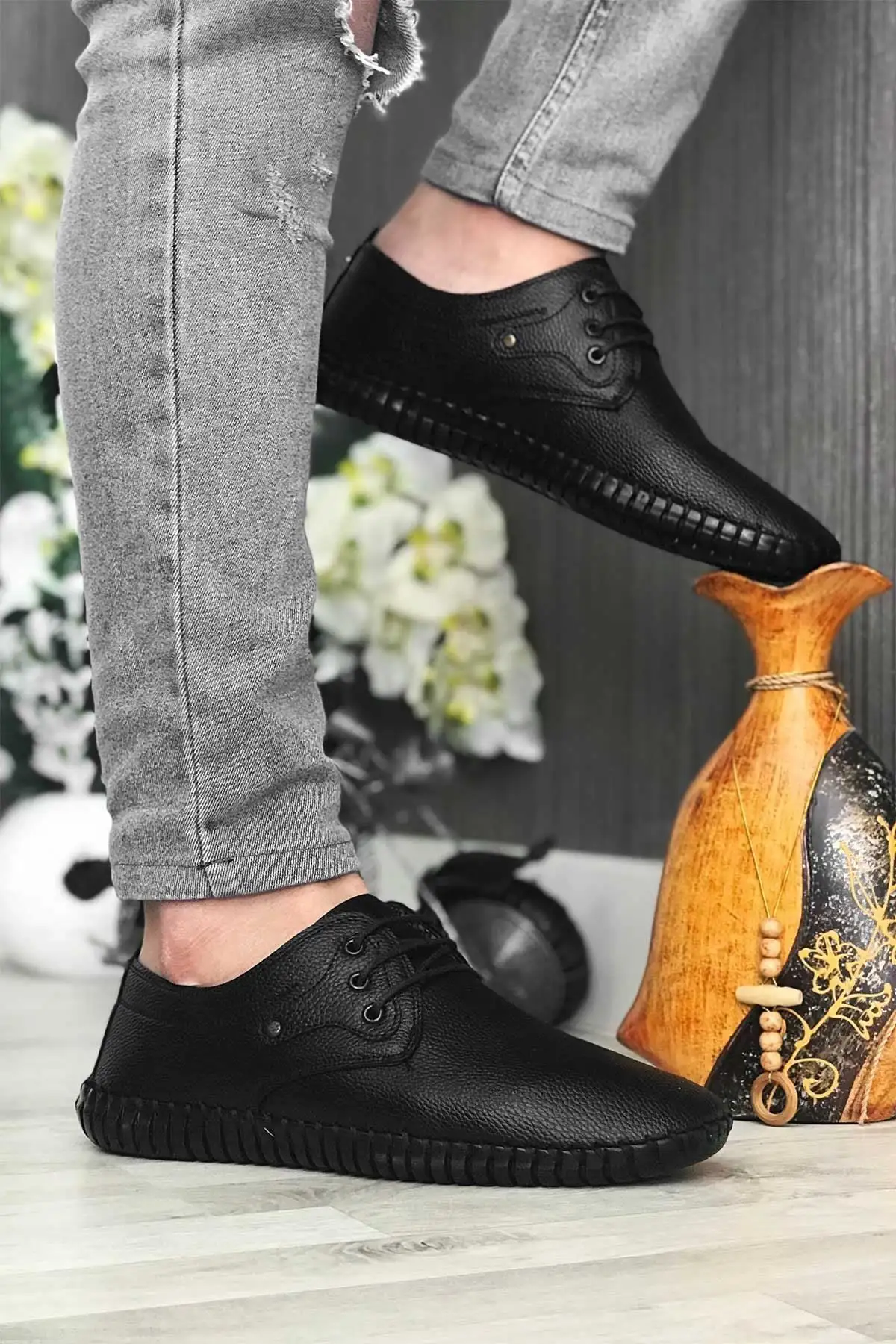 کفش روزمره مردانه   سیاه تابستانی تمام اورتوپدیک مدل جدید فصل 2021 - 4642 کفش روزمره مردانه سیاه تابستانی تمام اورتوپدیک مدل جدید فصل 2021 - 4642