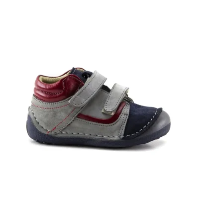 بوت بچگانه کفش بوت ارتوپدی پسرانه نخستین قدم با رنگ سرمه‌ای و خاکستری - 3406