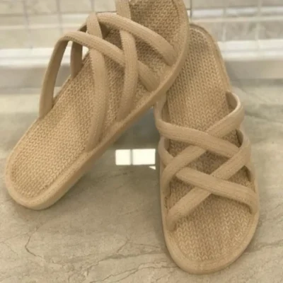 کفش راحتی خانه زیرپایی زنانه با طراحی بافت و ضد لغزش - 4595