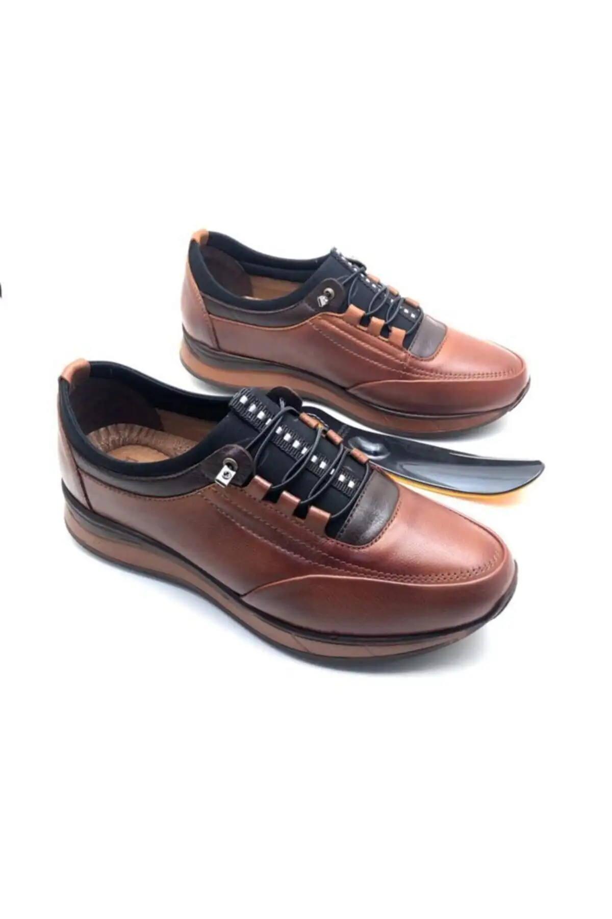 کفش روزمره مردانه   قهوهای چرم طبیعی تمام اورتopedیک - 4814 کفش روزمره مردانه قهوهای چرم طبیعی تمام اورتopedیک - 4814