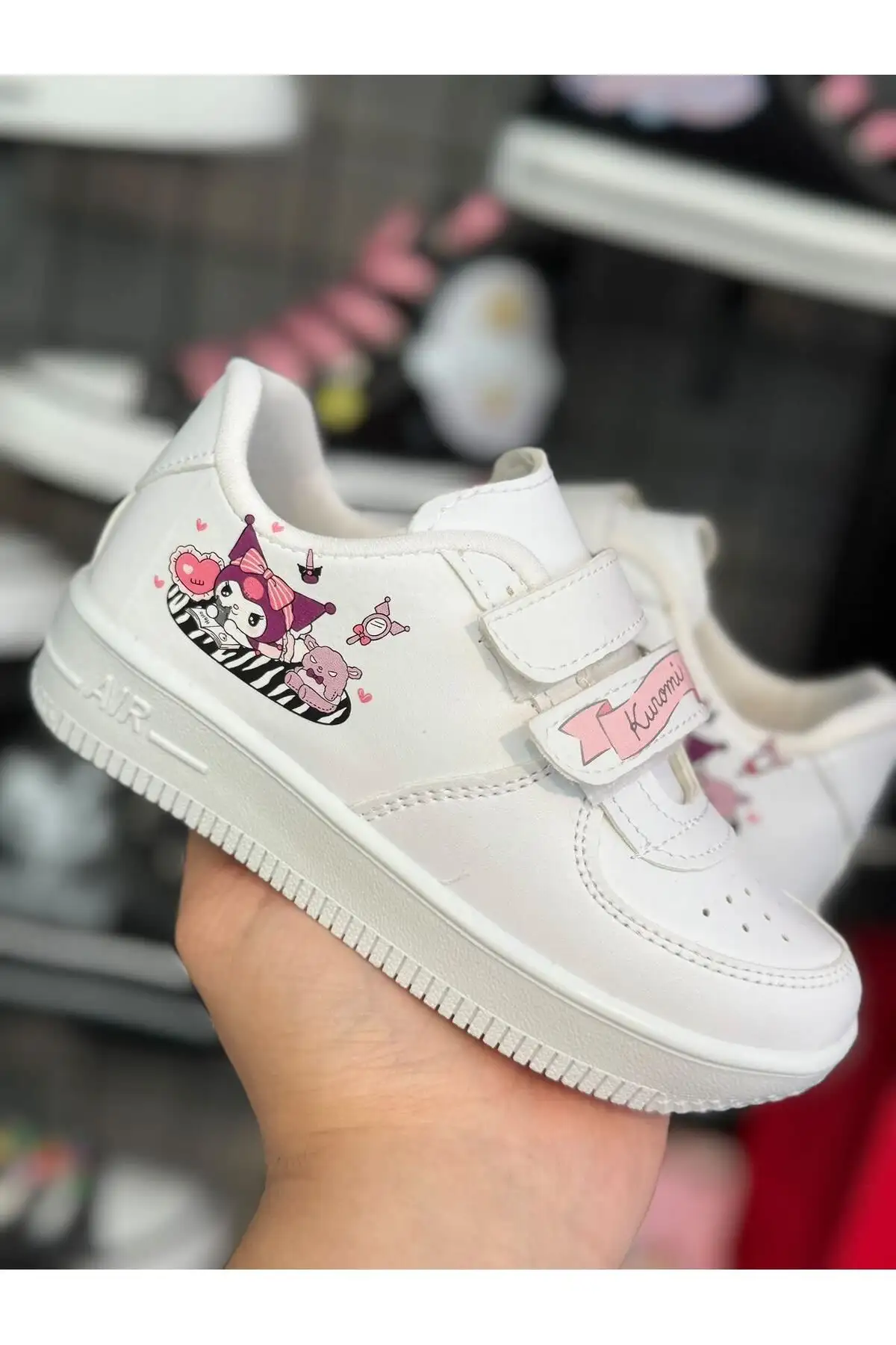 کفش دخترانه کفش ورزشی دخترانه سفیدی با طرح آینه‌ای کورو Miami. - 3809