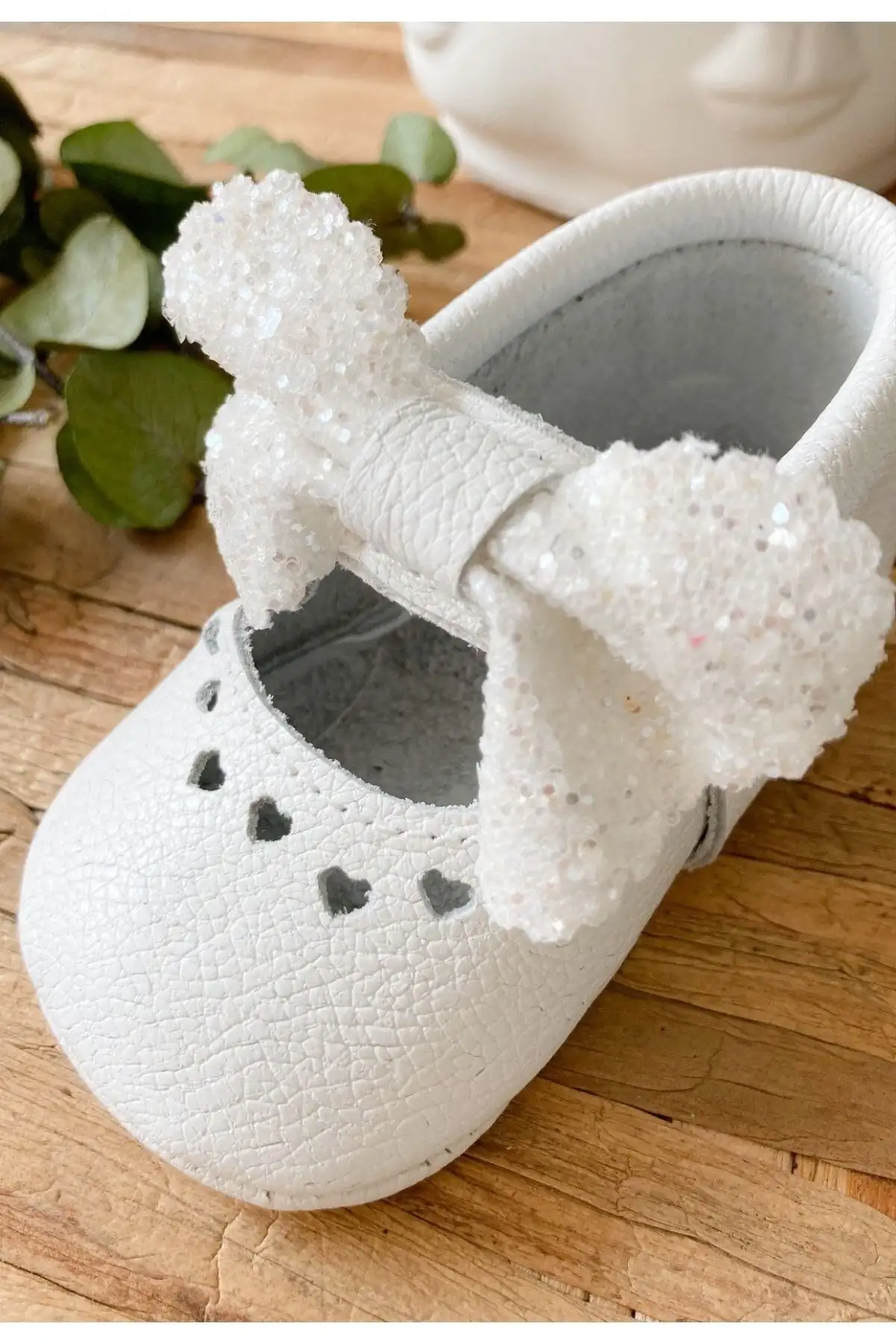 کفش نوزاد پسر -  اولین قدم  از سری شاین، 100% چرم سفید - 4152 کفش نوزاد پسر - اولین قدم از سری شاین، 100% چرم سفید - 4152